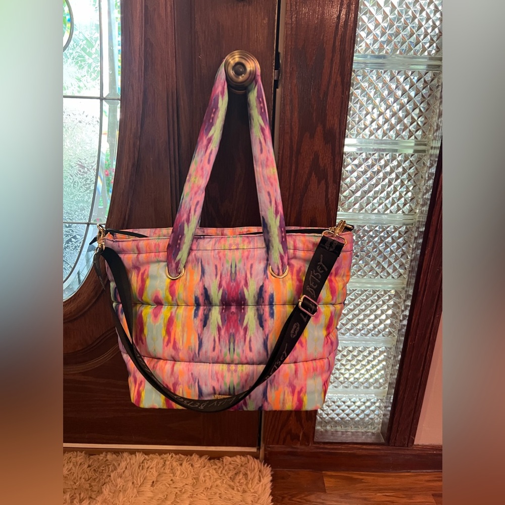 Colorful Tie-Dye Quilted Tote Bag - Multicolor